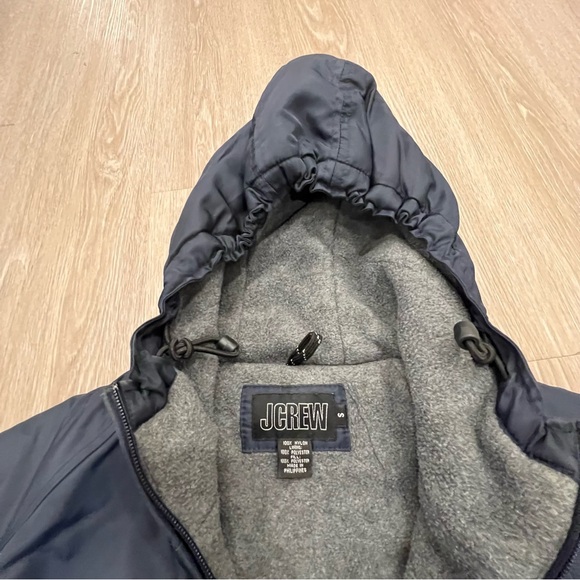Vintage J Crew Men's Anorak Half Zip Hooded Jacket S Blue Red Fleece Interior - Picture 3 of 8